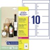 Hangkaartjes van ultra-wit karton T2001-10 Inhoud: 100 Kaarten / 10 Vellen